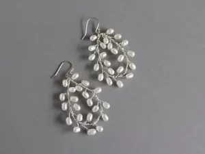 Boho pearl earrings. bridal jewellery