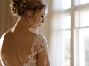 Bridal golden floral hair comb