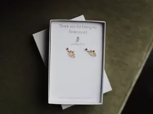 Gold star bridal earrings