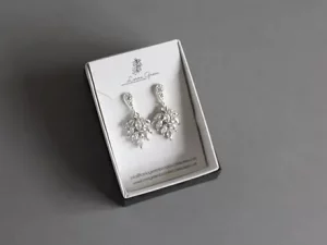 Silver Crystal Art Deco Earrings