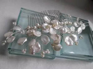 Handmade freshwater pearl comb