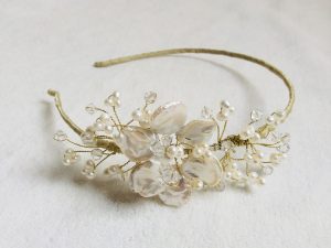Blossom side gold tiara