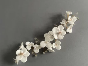 Clay Mini Flower Rose Gold Hairvine