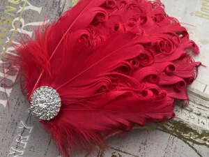Red bridal hair accessory