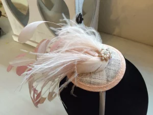 Dusky Pink Feather Fascinator