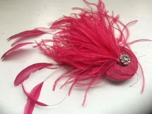 Fushia Pink Feather Fascinator
