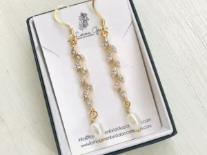 Rose Gold Crystal Pearl Earrings