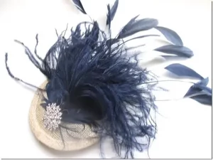 Navy/white fascinator