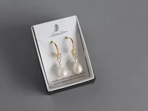 Rose gold freshwater pearl earrings, bridal jewellery