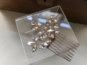 Rose gold sparkler comb
