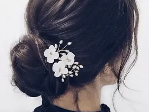 Ivory Clay Flowers Hairpins, set of 3