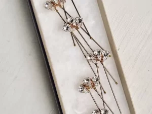 Set of 6 Art Deco Rose Gold Hairpins