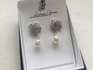 Silver Rose earrings