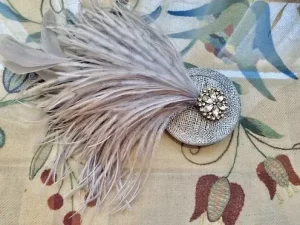 Silver grey fascinator