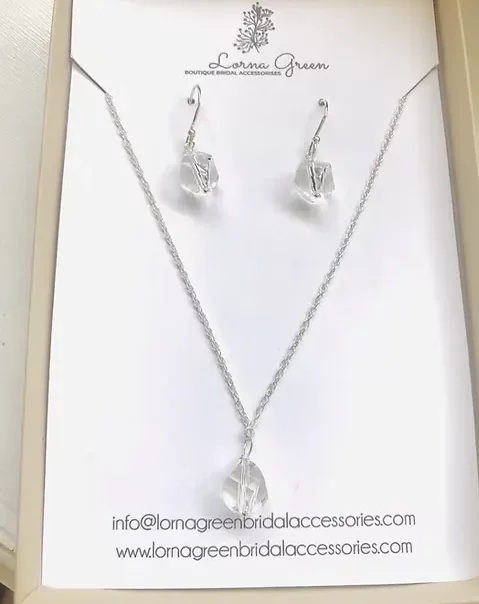 Swarovski Crystal silver jewellery set