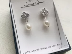Vintage Elizabethan style bridal earrings