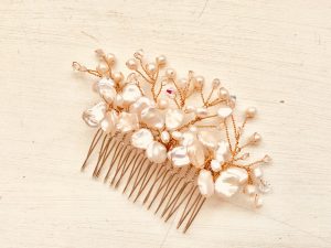 Rose Gold Pearl Comb